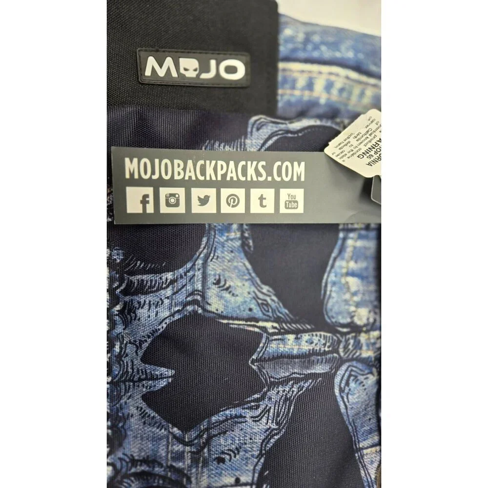 Mojo icon skull Full Size Padded school Backpack 18